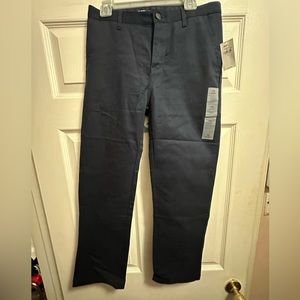 2 pairs of Old Navy boys straight dress stretch pants Size 12.Navy blue and tan.